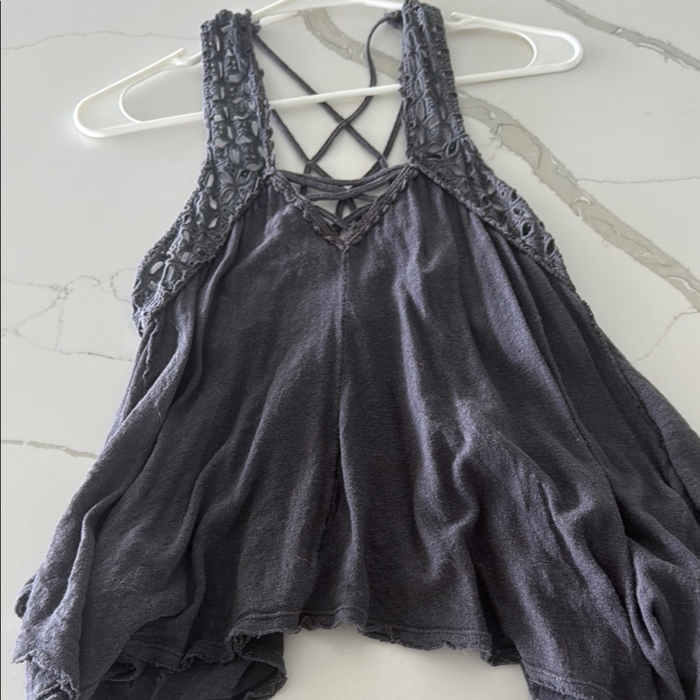 Women's Free People Gray Strappy Top